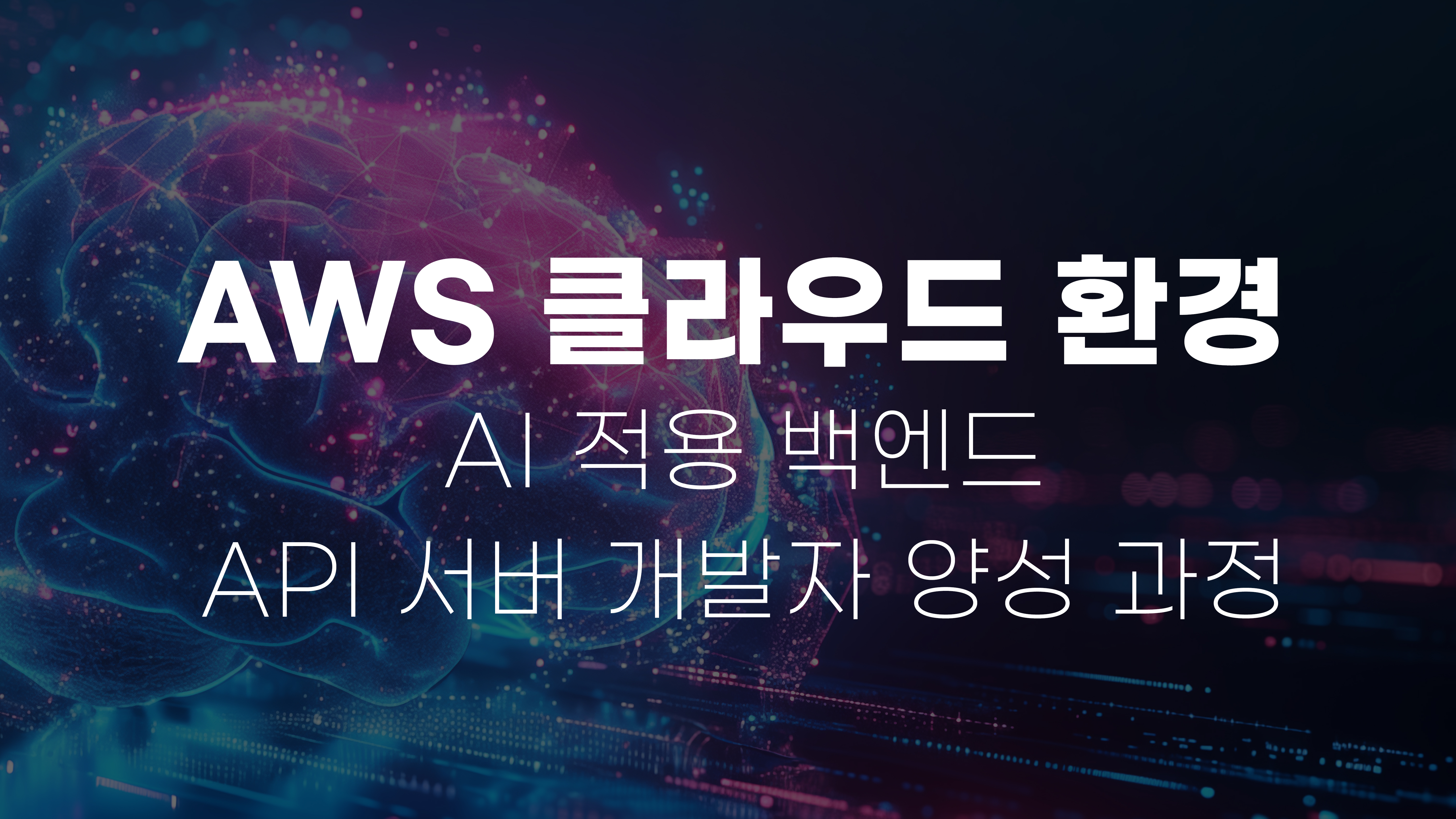 [취업연계교육] AWS 클라우드 환경의 AI 적용 백엔드 API 서버 개발자 양성 과정